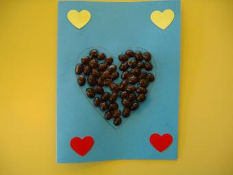 Carte coeur grains de café PS