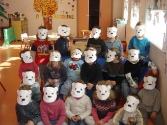 Les élèves avec leur masque 