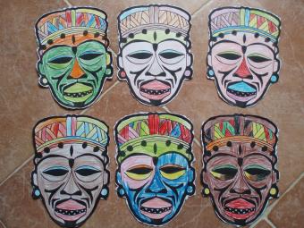 Masques africains papier