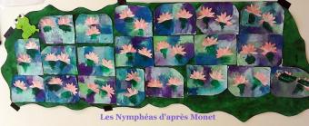 Nymphéas d'après Monet Petite section (idée trouvée sur le net mais où....)