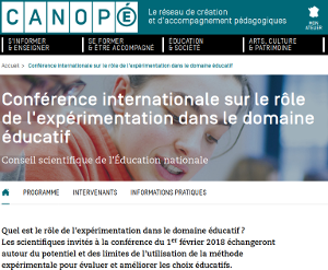 Conférence internationale sur le rôle de l'expérimentation dans le domaine éducatif