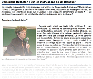 Dominique Bucheton : Sur les instructions de JM Blanquer