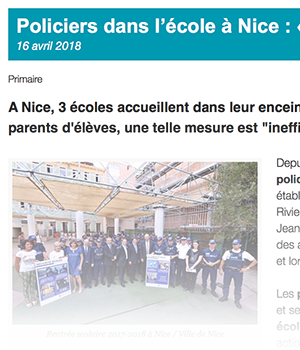 Nice : des policiers municipaux dans les écoles