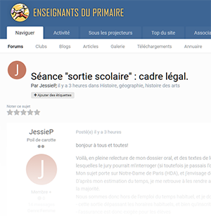 Séance "sortie scolaire" : cadre légal.