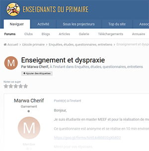 Enseignement et dyspraxie