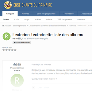 Lectorino Lectorinette liste des albums