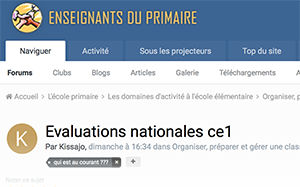 Evaluations nationales ce1