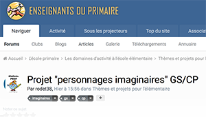 Projet "personnages imaginaires" GS/CP