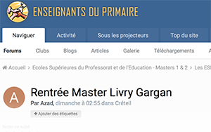 Rentrée Master Livry Gargan