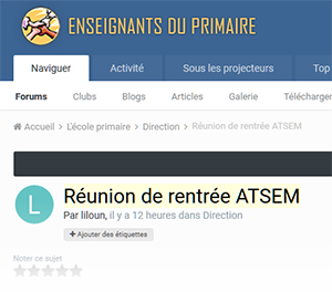 Réunion de rentrée ATSEM