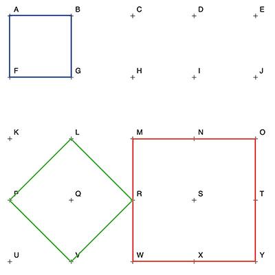 [Mathématiques] Tracer des carrés en reliant des points à l'aide de l'équerre