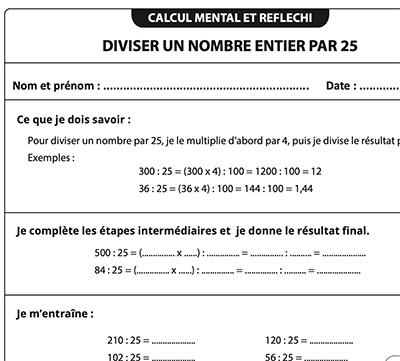 Diviser un nombre entier par 25 (CM2)