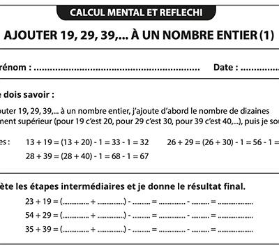 Ajouter 19, 29, 39,... (niveau 1)