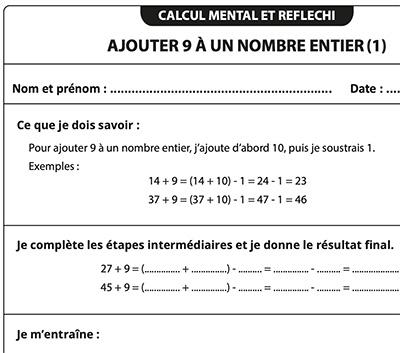 Ajouter 9 à un entier inférieur à 100