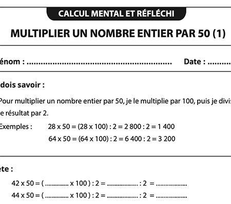 Plus d’informations sur « Multiplier un nombre entier par 50 »