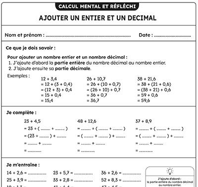 [CALCUL] Ajouter un entier et un décimal