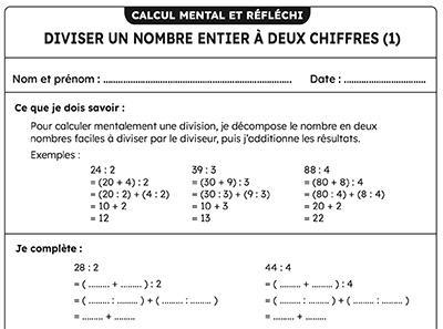 Plus d’informations sur «&nbsp;Diviser un nombre entier à deux chiffres par un nombre entier à un chiffre (1)&nbsp;»